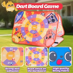 Giant 3-in-1 Bean Bag Toss Game for Kids, Toddler Outdoor Toy Tic Tac Toe Gam…