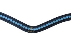 Designer Gorgeous Crystal Horse Leather snap Browband for Horse Bridle.