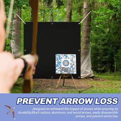 Heavy Duty Archery Backstop Netting with Rope & Hooks for Backyard Shooting