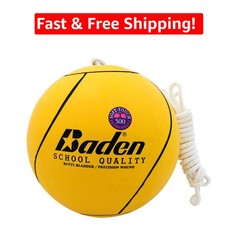8-Inch Soft-Touch Tetherball Set for Youth – Includes Nylon Rope, Bright Yellow