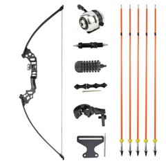 Archery Bowfishing Kit 40lbs Recurve Bow Hunting Fishing Arrow Reel Straight Bow
