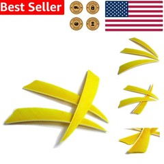 Archery Fletching 4 Inch Real Turkey Feathers Yellow Vanes for Hunting 25 Pack