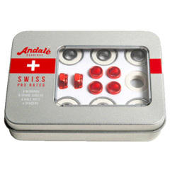 Andale Swiss Pro Rated Skateboard Longboard Bearings Kit Set/8 NEW w/Tin Box