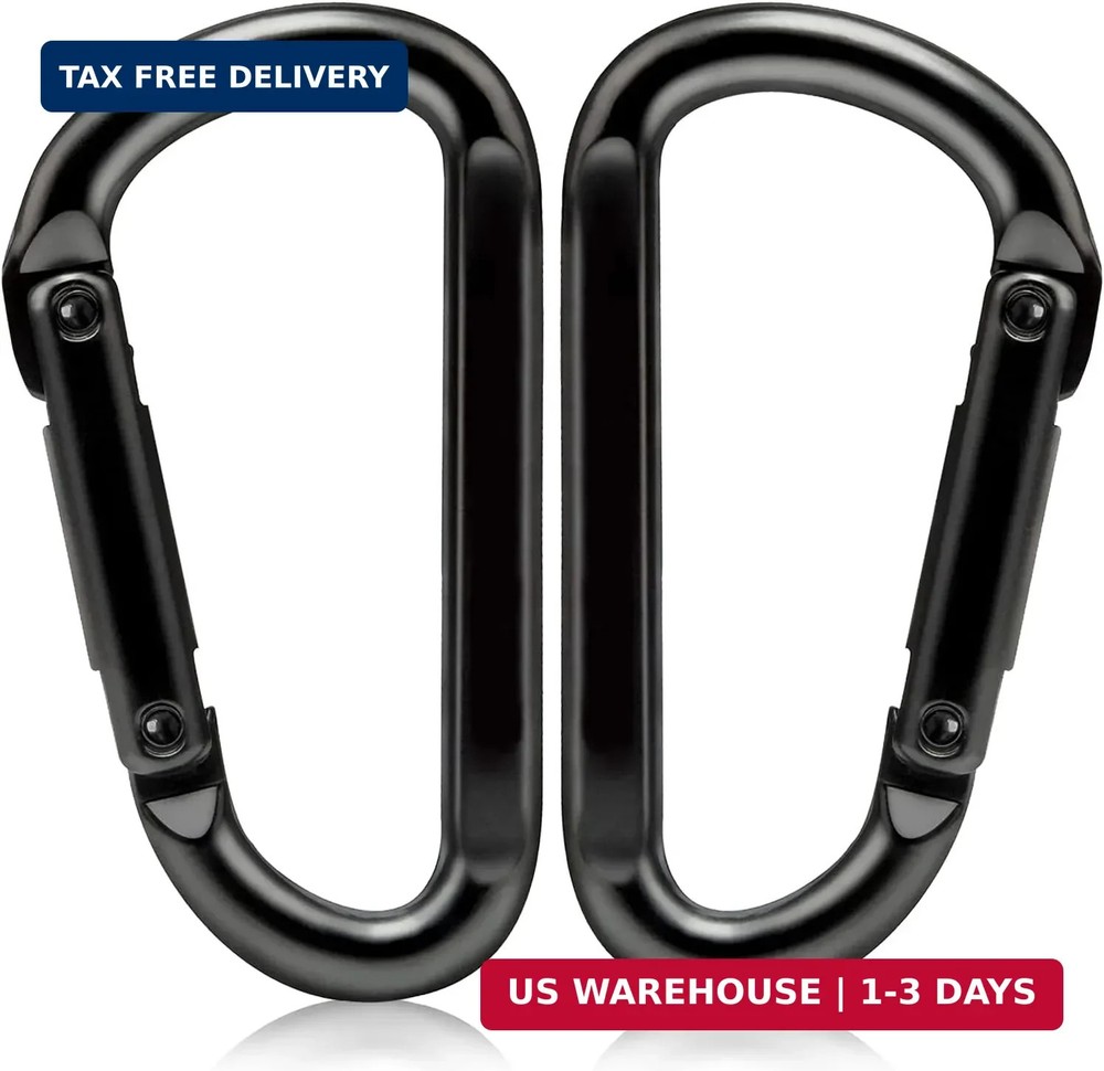 Carabiner Clip, 860lbs, 3″ Iron Heavy Duty Carabiner, D Shape Hook Hammocks,….