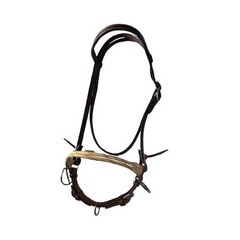 Horse Jaquima FARO Leather Double Rawhide Bosal Bitless Training Trail Bridle
