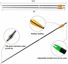12pcs 30 inch Archery Fiberglass Arrows SP500 Hunting for Compound & Recurve Bow