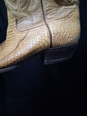 Tony Lama Snakeskin / Leather (?) Western Cowboy Boots Nice Designs