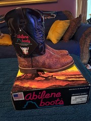 MENS ABILENE BOOTS SZ 13D OSTRICH PRINT ( NICE!!! )