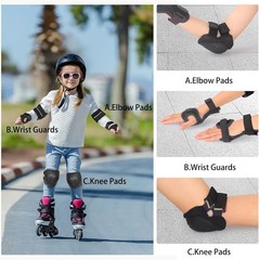 Kids Protective Gear Set, Knee Pads for Kids 3-10Years Toddler Knee and Elbow…