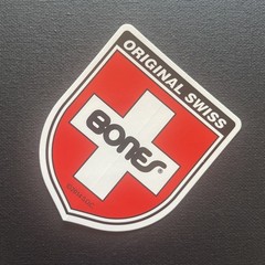 Vintage 2014 Bones Original Swiss￼Skateboarding Sticker Red, Black & White
