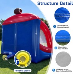 Inflatable Carnival Football Toss Game Sewinfla with 4 Balls & Blower, US Stock