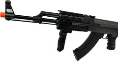 One Air Soft DE Metal AK-47S Airsoft Auto AEG Rifle 320 FPS @ 0.2G w/ RIS Black