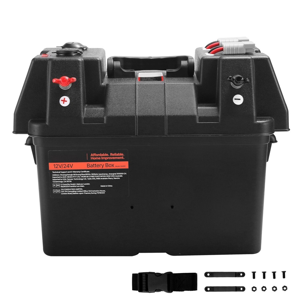 Battery Box, Group 24/ 31 Trolling Motor Battery Box, 12V/ 24V Marine Batteries