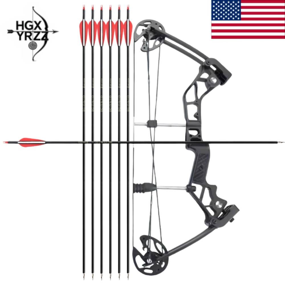 35-60lb Mini Compound Bow Arrow Set Archery Hunting Shooting Right Hunting