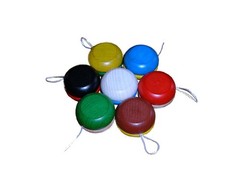 Wooden Toy Yo-Yo Blue-White BxT 5X3Cm New Wooden Skill Game