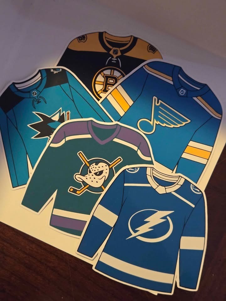 NHL Hockey Jersey Die Cut Stickers