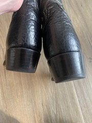 Tony Lama Black Bill Shoulder Cowboy Boots 8.5D