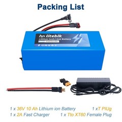36V Ebike Battery 100W-600W 36V 10Ah electric bicycle Lithium Li-ion Battery 30A