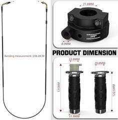 1PZ 7/8″ Universal Throttle Twist Grip Set with Throttle Cable for 50cc 80cc …