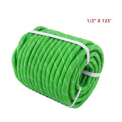 1/2 in x 125 ft Double Braided Rope Swing Camping Breaking Strength 8400 Pounds