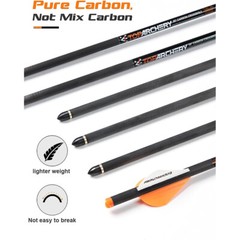 6PK 20in. Carbon Crossbow Bolts.006 Straightness with 2in. Vane Half Moon Nocks
