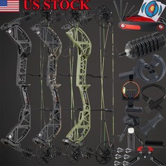 Compound Bow RH 30-70lbs Adjustable 75% Let-off& Carbon Arrows Adult Hunting Set
