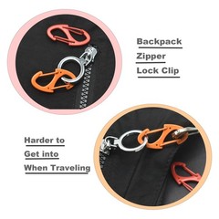 30 Colored Stainless Steel Carabiner Clips, 1.6″ Double Sided Snap Hooks