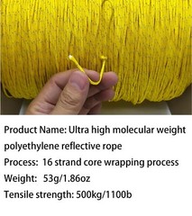 Dyneema Reflective Rope -2mm 400kg Fracture Strain – Suitable for Tents Kite …