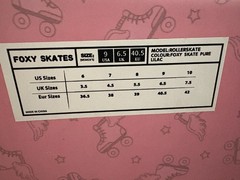 🛼 Foxy Pure Lilac Roller Skates – Women’s Sizes 6-10 – Brand New in Box
