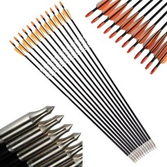12Pcs 31 Inch Archery Fiberglass Target Practice Arrows for Recurve Compound Bow