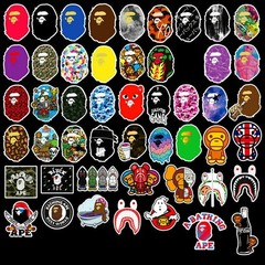 50Pcs Hypebeast BAPE Stickers Pack Bomb Vinyl Skateboard Guitar Luggage Decals