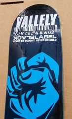 2002 BLACK LABEL MIKE VALLELY «BLACK & BLUE» SKATEBOARD DECK RARE SCREEN PRINTED